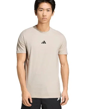 Tricou slim fit pentru fitness D4T, Maro nisip