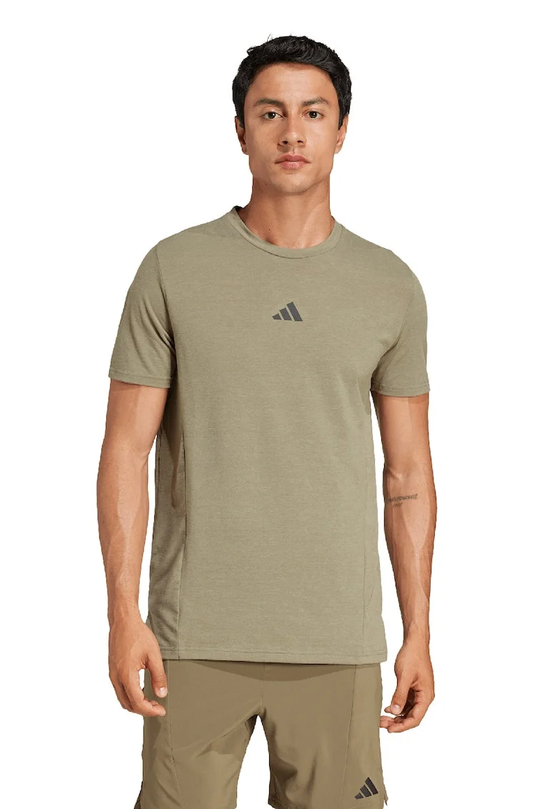Tricou slim fit pentru fitness D4T, Verde inchis