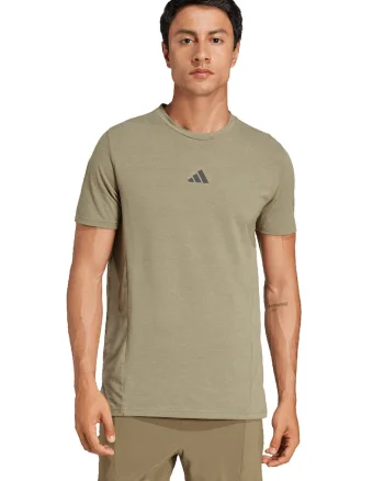 Tricou slim fit pentru fitness D4T, Verde inchis