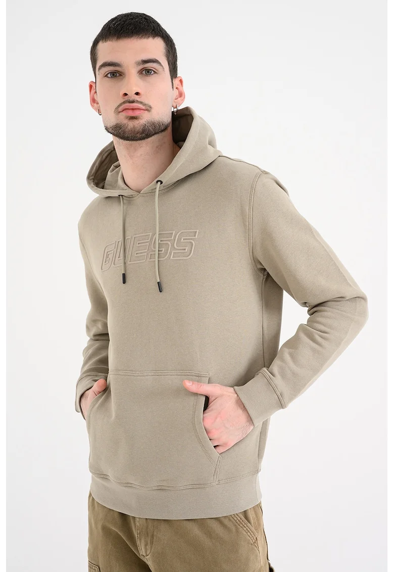 Hanorac cu buzunar kangaroo, pentru fitness, Verde sparanghel