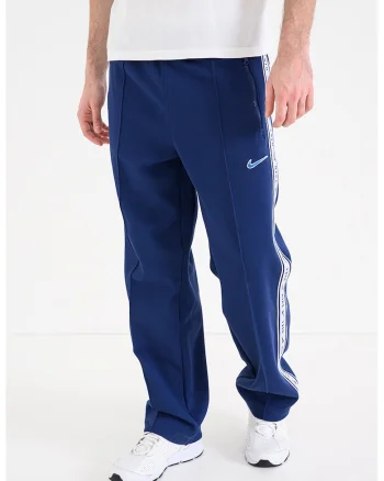 Pantaloni de trening cu banda logo si buzunare cu fermoar, Bleumarin