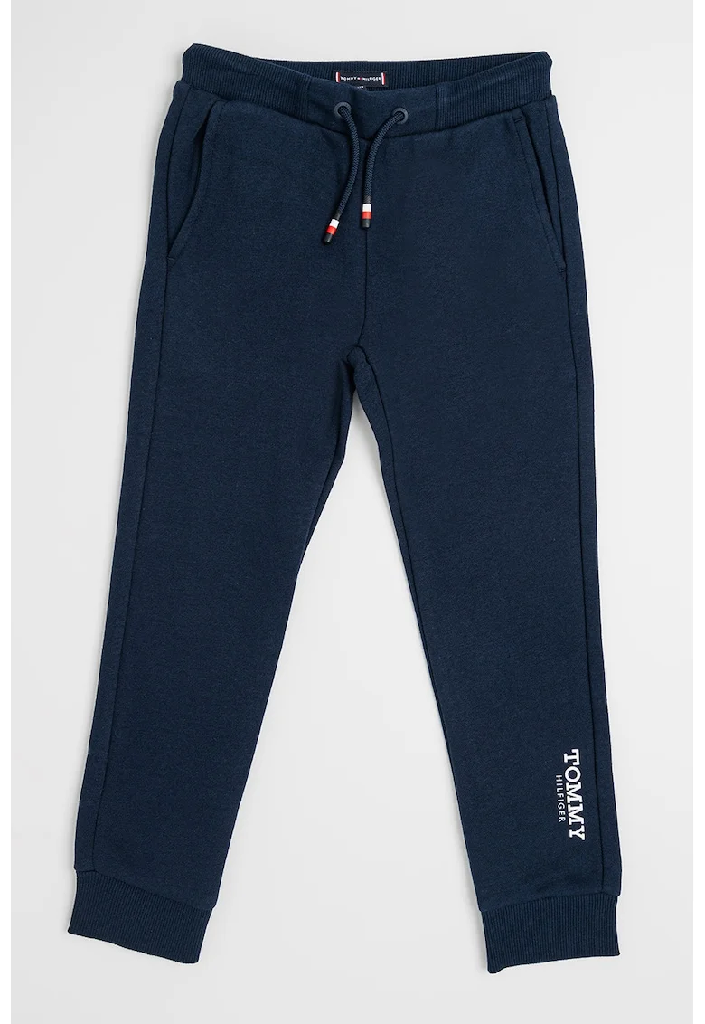 Pantaloni de trening cu imprimeu logo lateral, Bleumarin