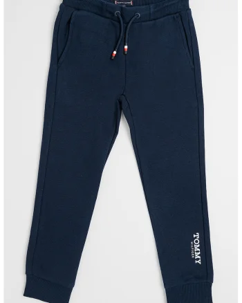 Pantaloni de trening cu imprimeu logo lateral, Bleumarin