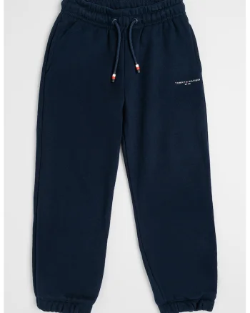 Pantaloni de trening din amestec de bumbac cu croiala relaxed-fit si logo discret, Bleumarin