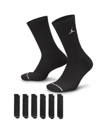Set de sosete lungi unisex cu logo, pentru baschet - 6 perechi, Negru