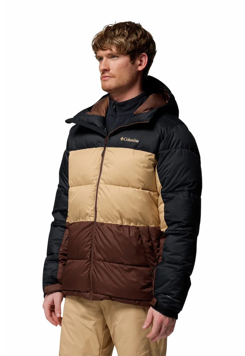 Geaca impermeabila, pentru schi Slope Style, Maro inchis/Negru/Bej
