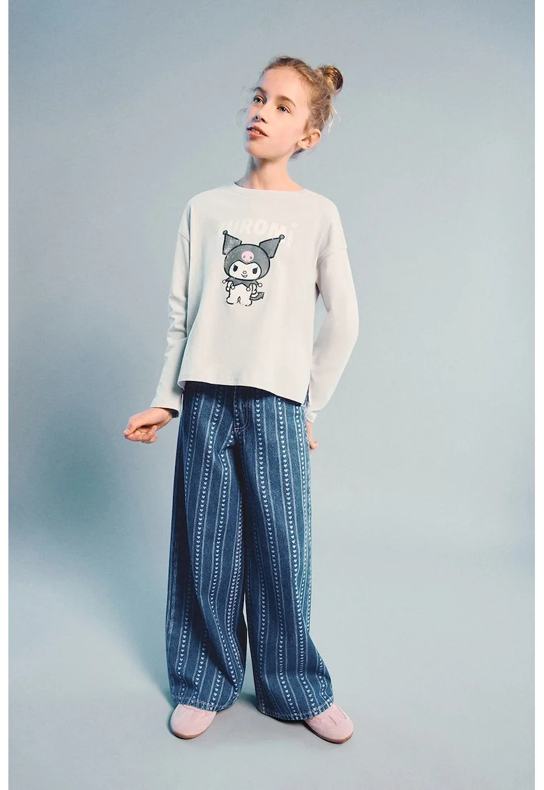 Blugi cu model grafic, Albastru inchis
