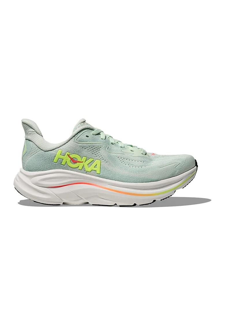 Pantofi Clifton 10 pentru alergare, Portocaliu/Verde neon/Verde deschis