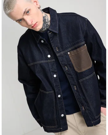 Jacheta relaxed fit de denim, Albastru ultramarin