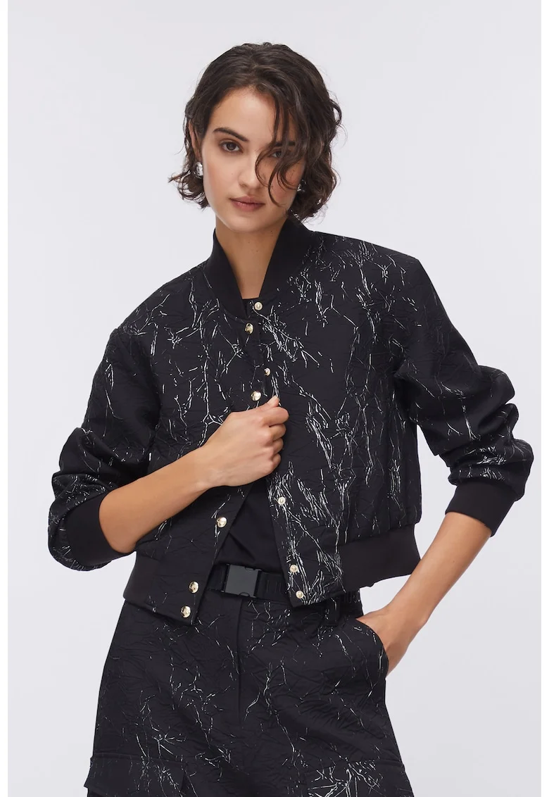 Jacheta cu model si guler baseball, Negru