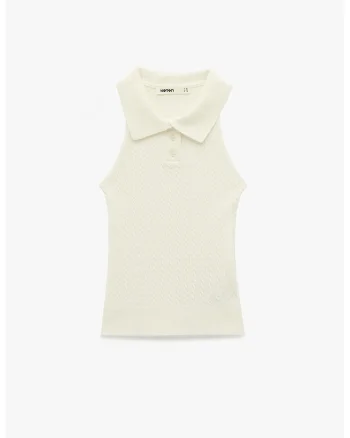 Top polo slim fit, Crem