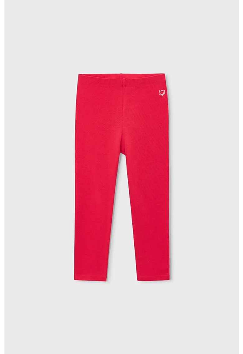 Colanti din amestec de bumbac cu talie elastica, Rosu vermillion
