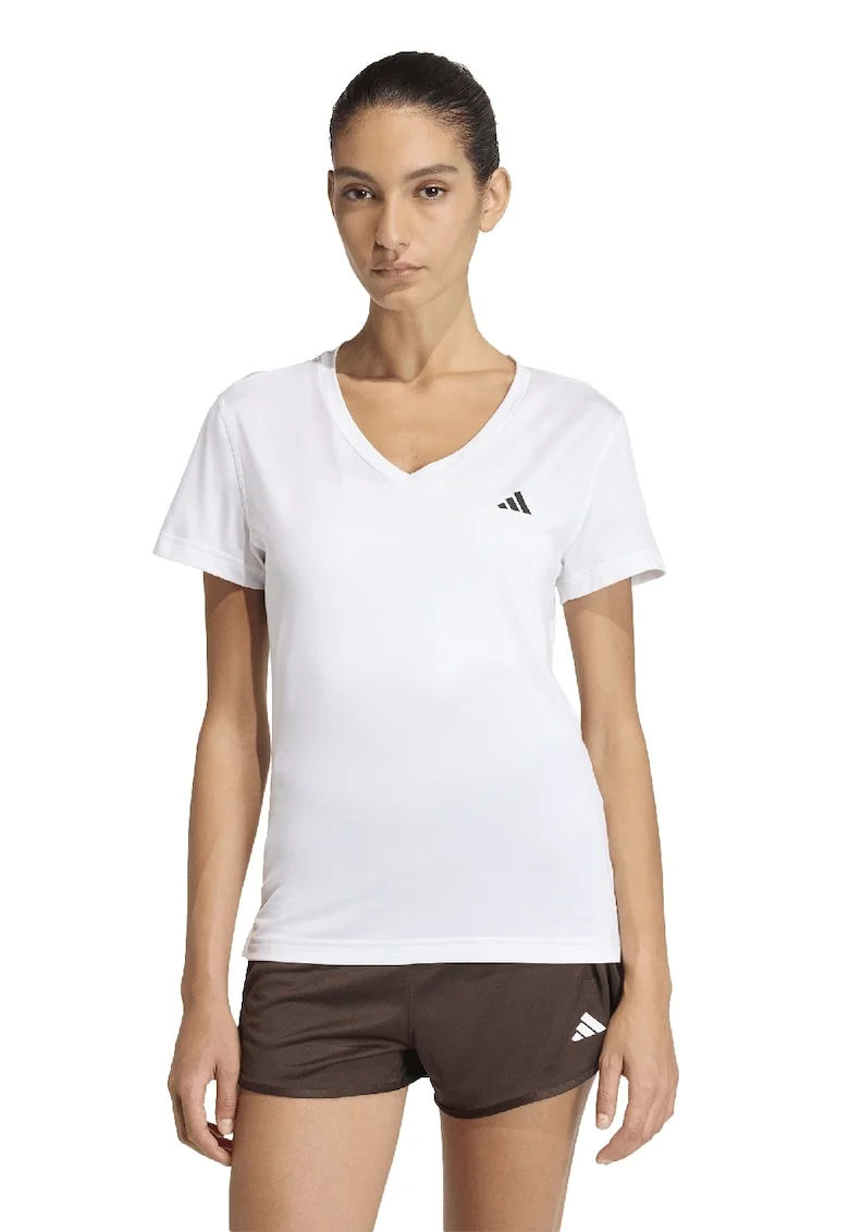 Tricou slim fit cu decolteu in V, pentru fitness Essentials