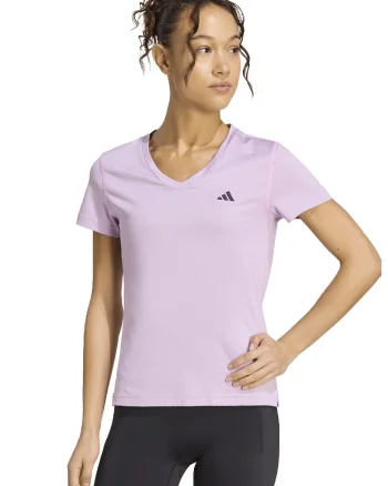 Tricou slim fit cu decolteu in V, pentru fitness Essentials, Lila