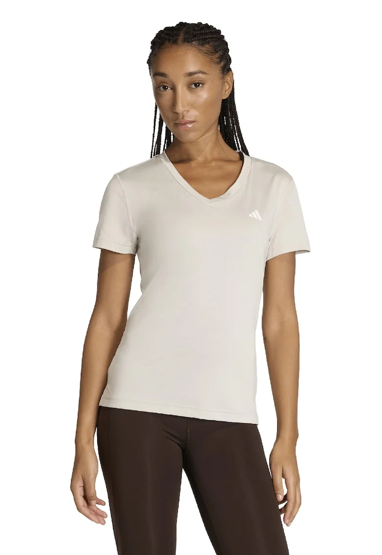 Tricou slim fit cu decolteu in V, pentru fitness Essentials