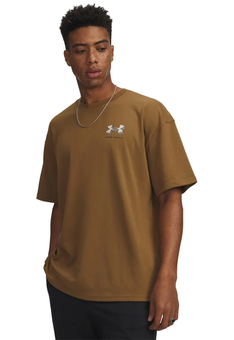 Tricou cu decolteu la baza gatului si maneci cazute, Kaki