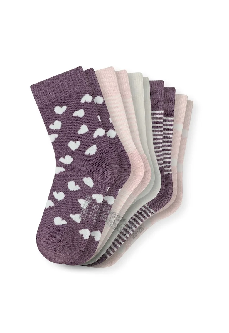 Set de sosete lungi cu model - 10 perechi, Violet