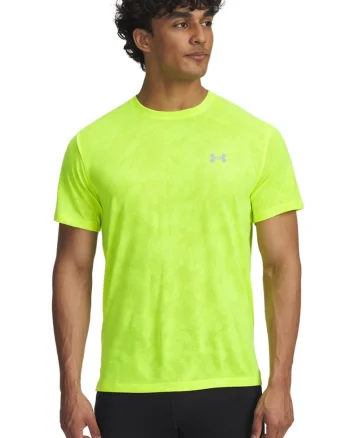 Tricou pentru alergare Launch Camo, Verde lime