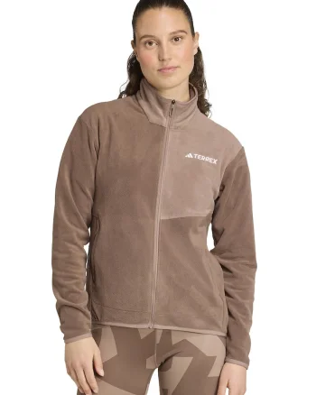 Bluza de trening cu fermoar, pentru drumetie, Maro/Maro deschis