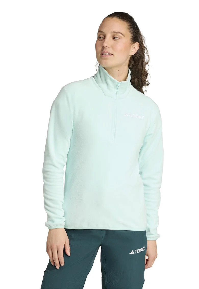 Bluza cu fenta cu fermoar pentru drumetii, Verde menta