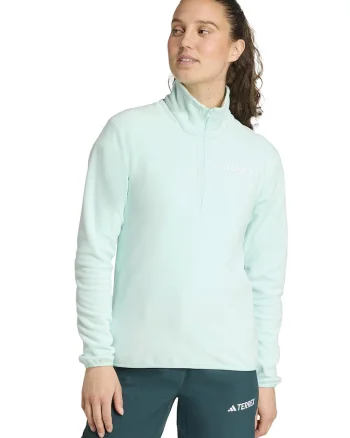 Bluza cu fenta cu fermoar pentru drumetii, Verde menta