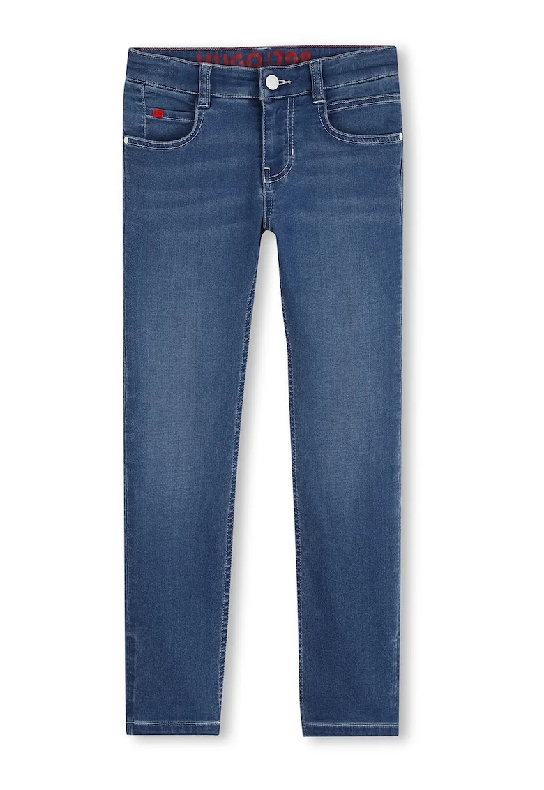 Blugi slim-fit cu talie medie, Albastru prafuit