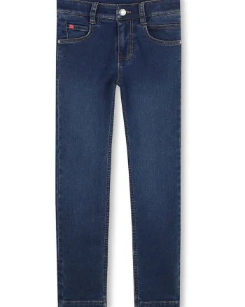 Blugi slim-fit cu talie medie, Albastru inchis
