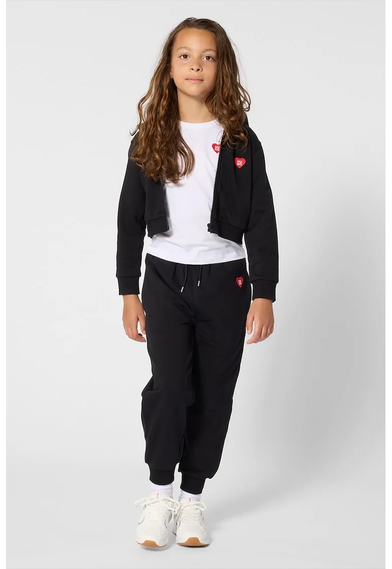 Pantaloni de trening din bumbac, Negru/Gri inchis