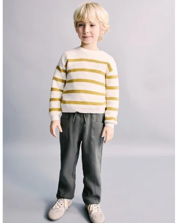 Pantaloni de trening cu snur de ajustare in talie, Gri carbune
