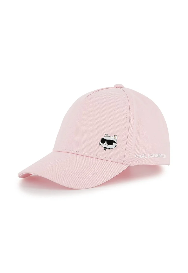 Sapca din bumbac cu logo, Roz pastel