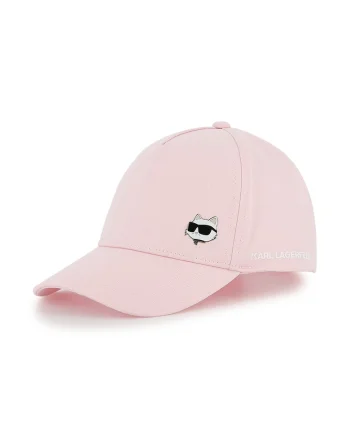 Sapca din bumbac cu logo, Roz pastel