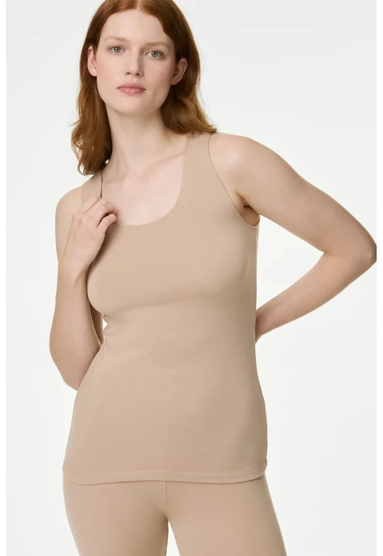 Top termic slim fit, Maro camel