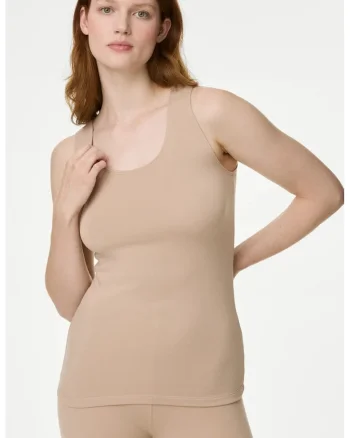 Top termic slim fit, Maro camel