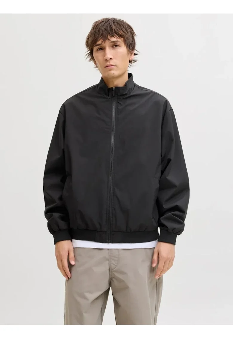 Jacheta bomber barbati, Regular fit, Negru, Negru