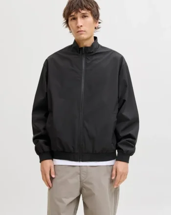 Jacheta bomber barbati, Regular fit, Negru, Negru