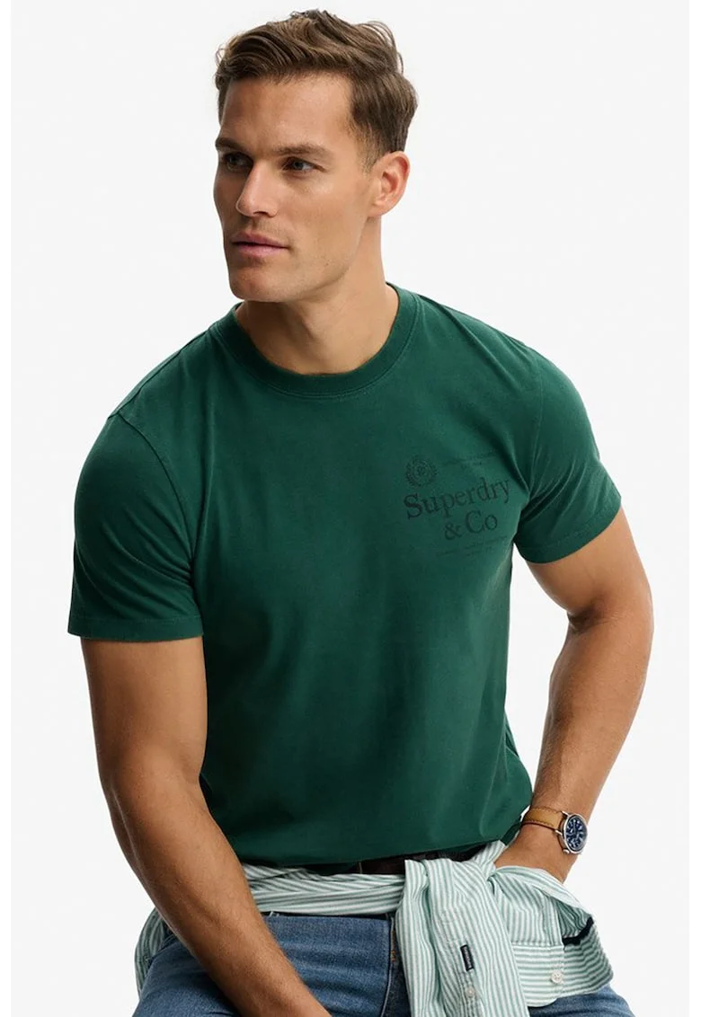 Tricou cu imprimeu logo, Verde englez