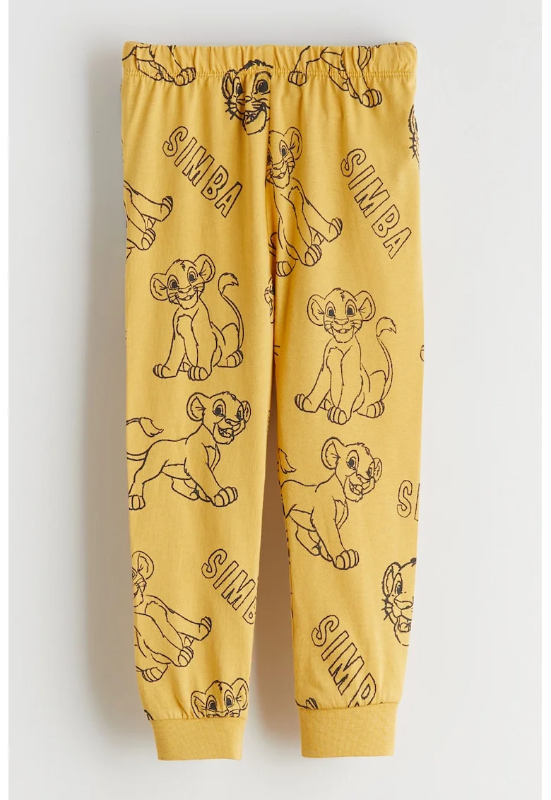 Pantaloni cu imprimeu grafic, Galben