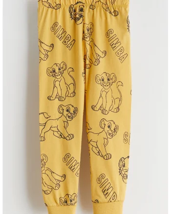 Pantaloni cu imprimeu grafic, Galben