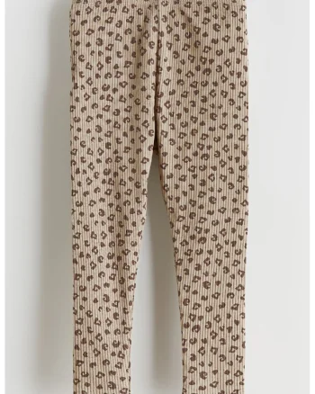 Colanti striati cu animal print, Maro/Bej
