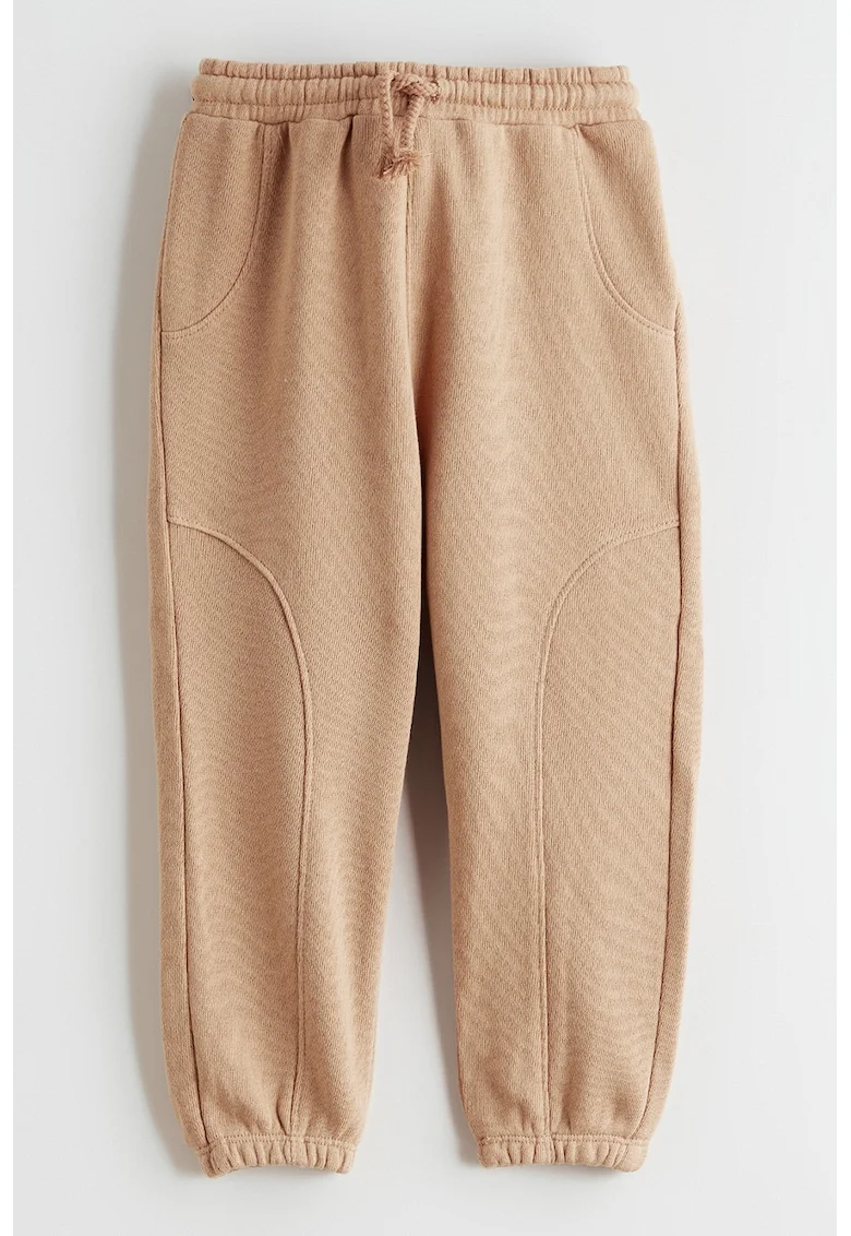 Pantaloni de trening din bumbac cu snur, Maro deschis