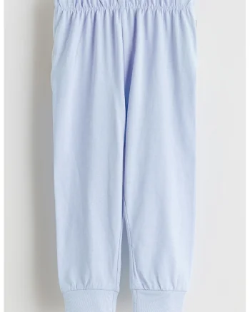 Pantaloni conici cu talie medie, Albastru deschis