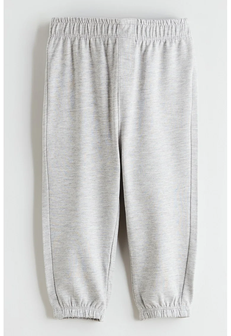 Pantaloni de trening din bumbac cu model uni, Gri melange