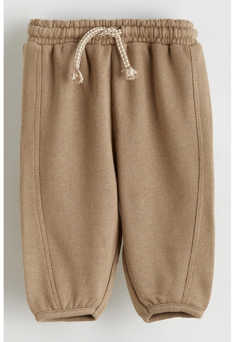 Pantaloni de trening cu croiala conica si snur, Maro pamantiu