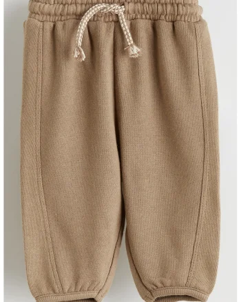 Pantaloni de trening cu croiala conica si snur, Maro pamantiu
