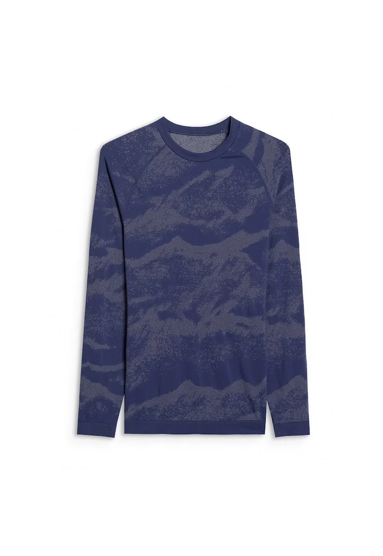 Bluza sport barbati,  termica, poliester, tehnologie 4FSkin, albastru, Albastru