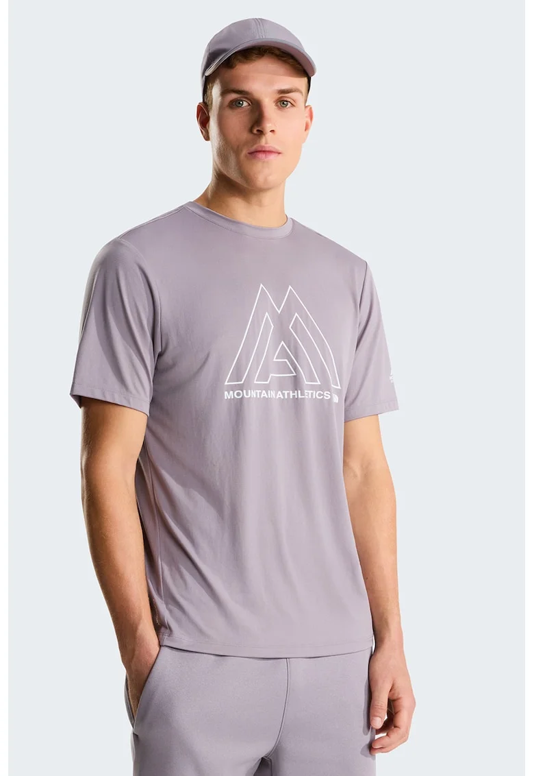 Tricou cu decolteu la baza gatului pentru antrenament Mountain Athletics, Alb/Liliac prafuit