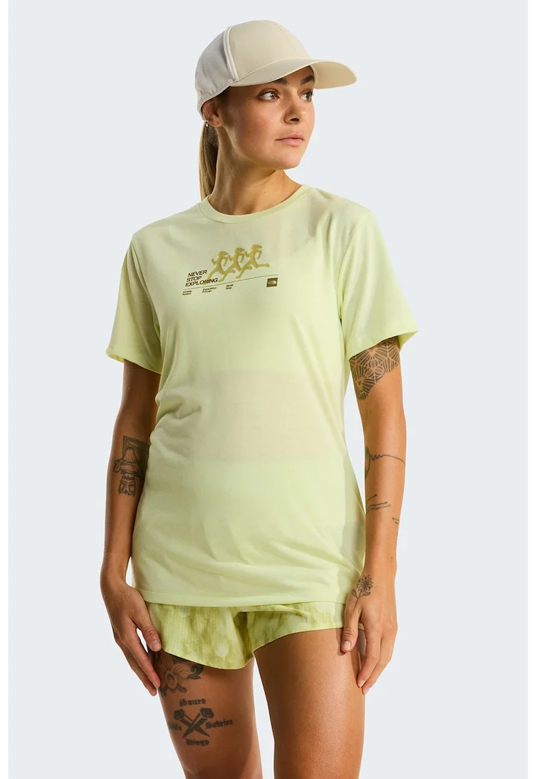 Tricou cu logo pentru fitness, Verde fistic
