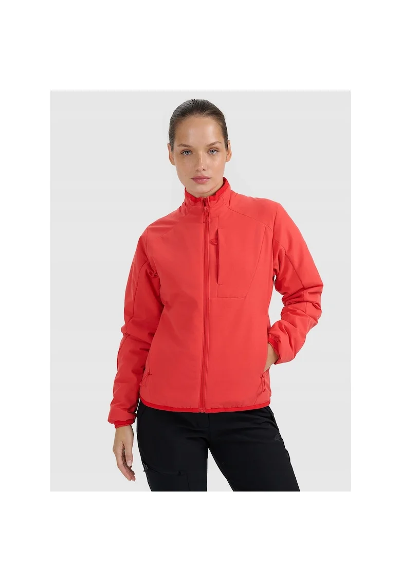 Geaca de trekking  puf sintetic, rosie, impermeabila, rip-stop, poliester