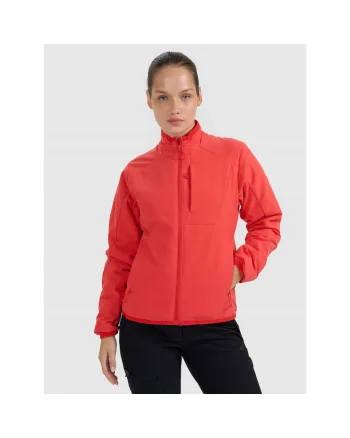 Geaca de trekking  puf sintetic, rosie, impermeabila, rip-stop, poliester