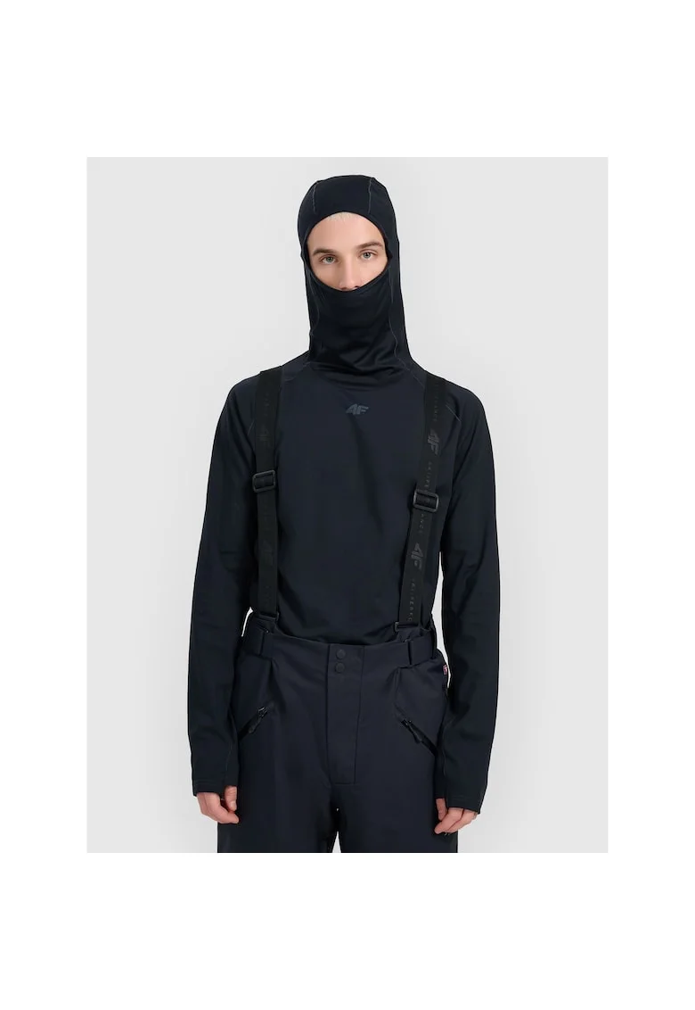 Bluza termica  barbati, gluga, poliester, Negru